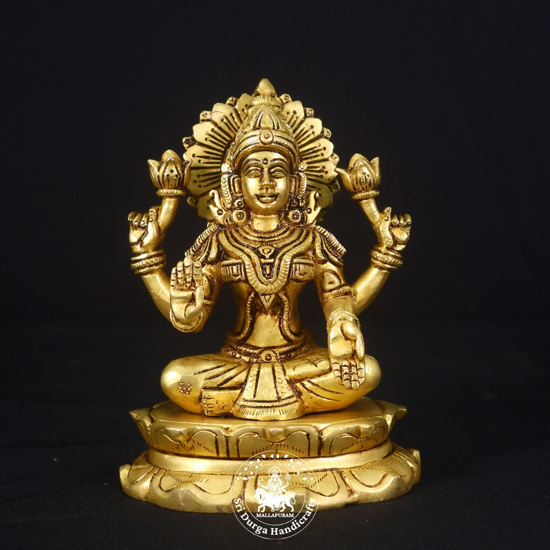 5 Inch Brass Kamal Lakshmi Idol