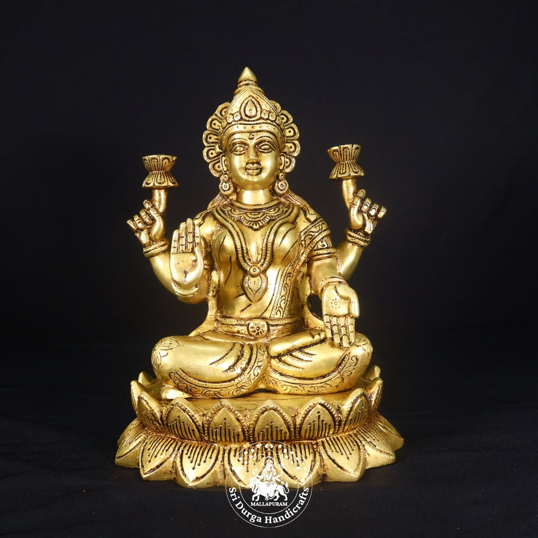 11" Inch Brass Kamal Lakshmi Idol