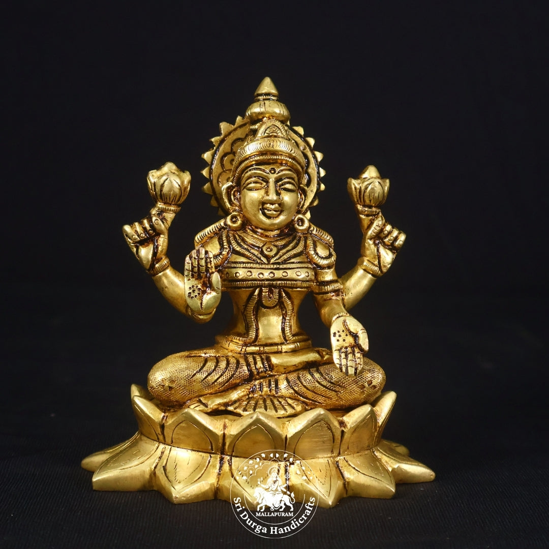5" Inch Brass Kamal Lakshmi Idol