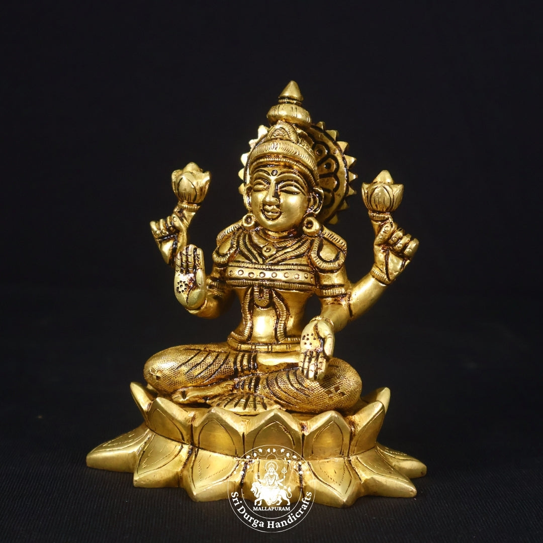 5" Inch Brass Kamal Lakshmi Idol