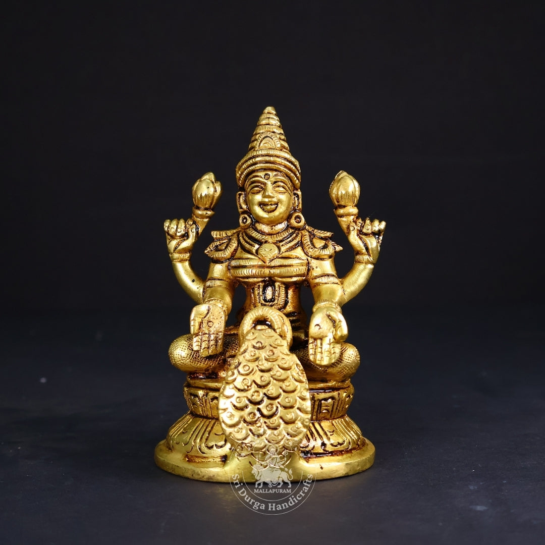 4" Inch Brass Matka Lakshmi Idol