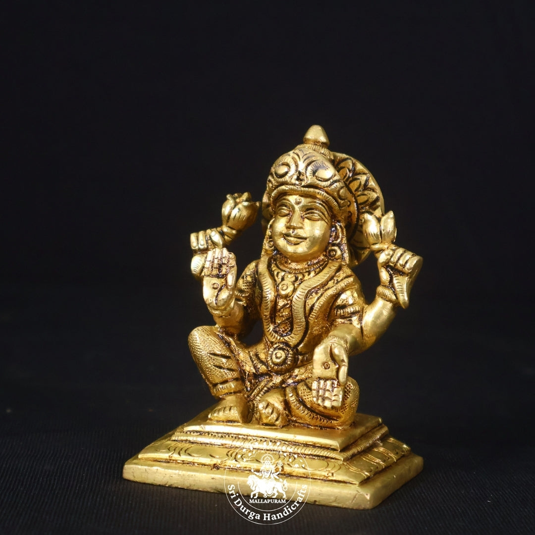4" Inch Brass Lakshmi Sitting Idol