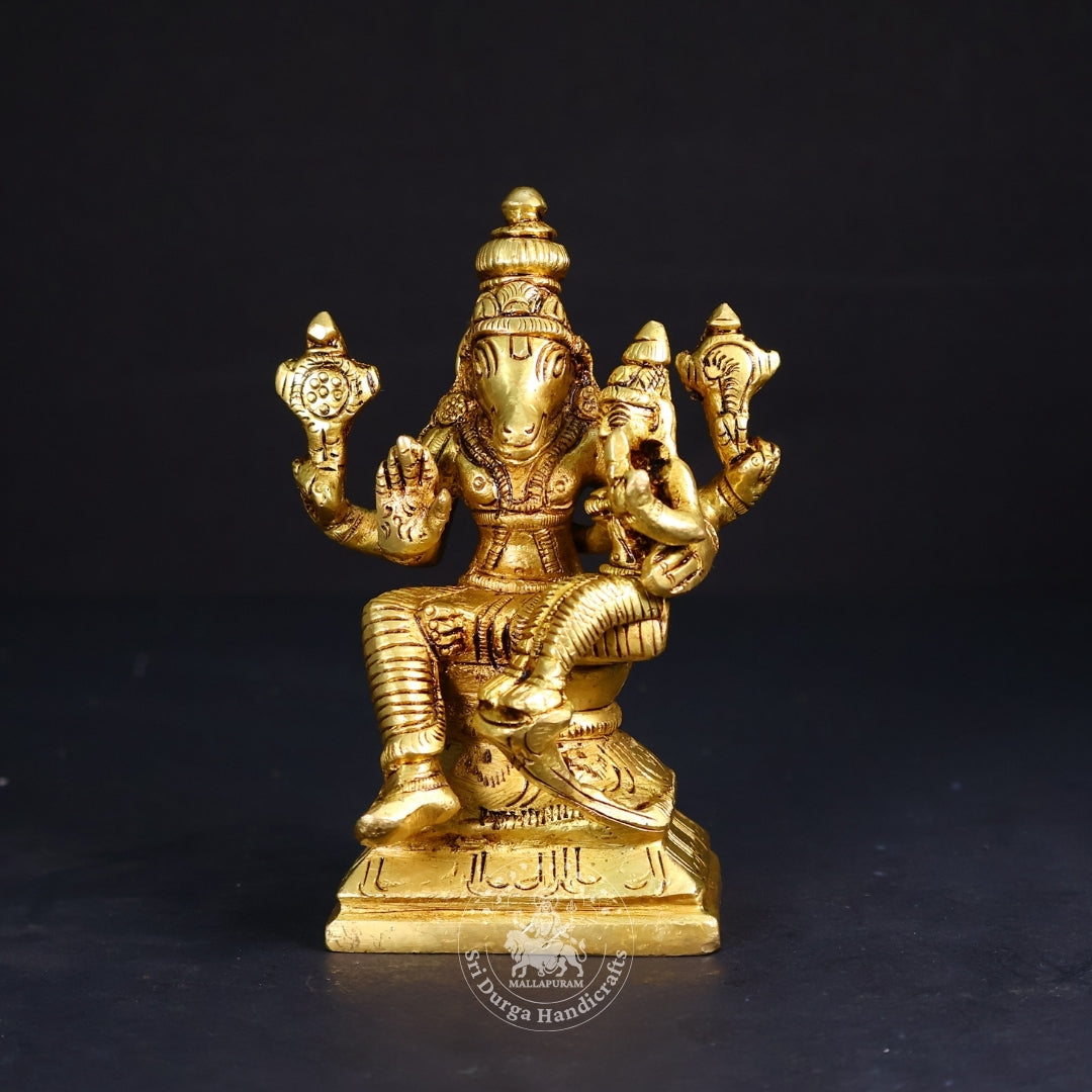 4" Inch Brass Lakshmi Hayagrevar Idol