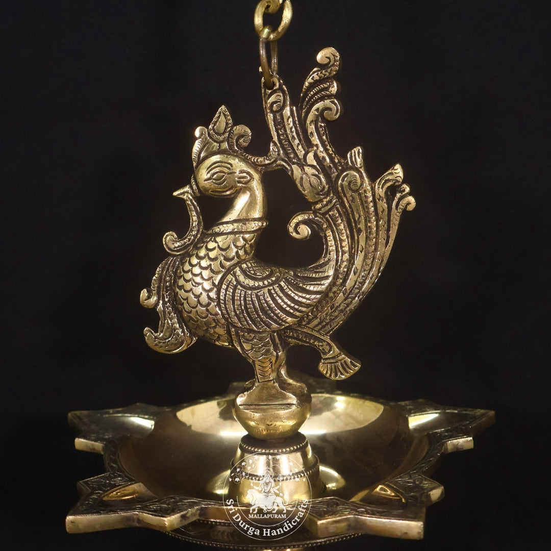 12" Inch Brass Annam Saravilakku Hanging with Bell