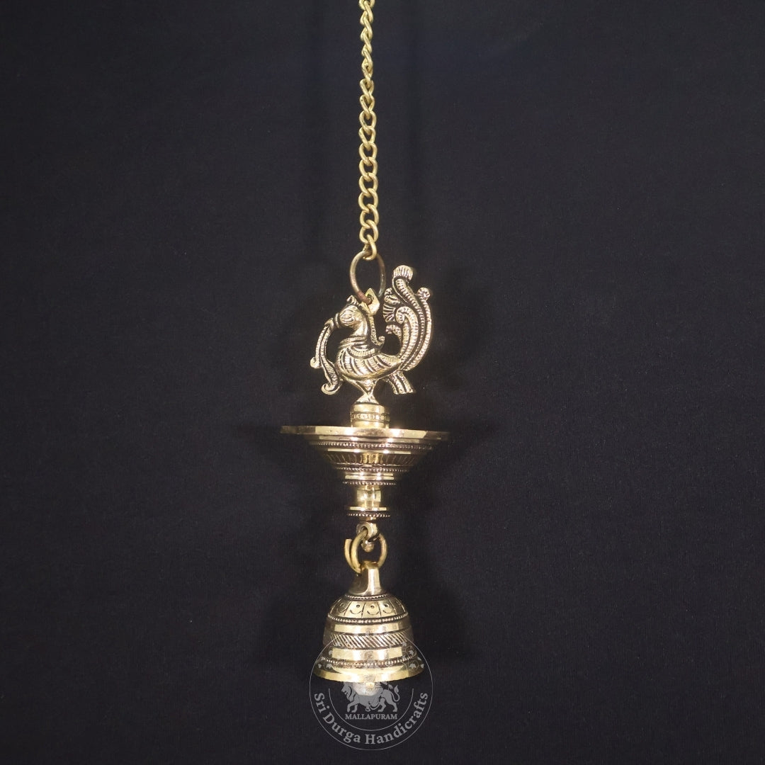6" Inch Brass Annam Saravilakku Hanging with Bell