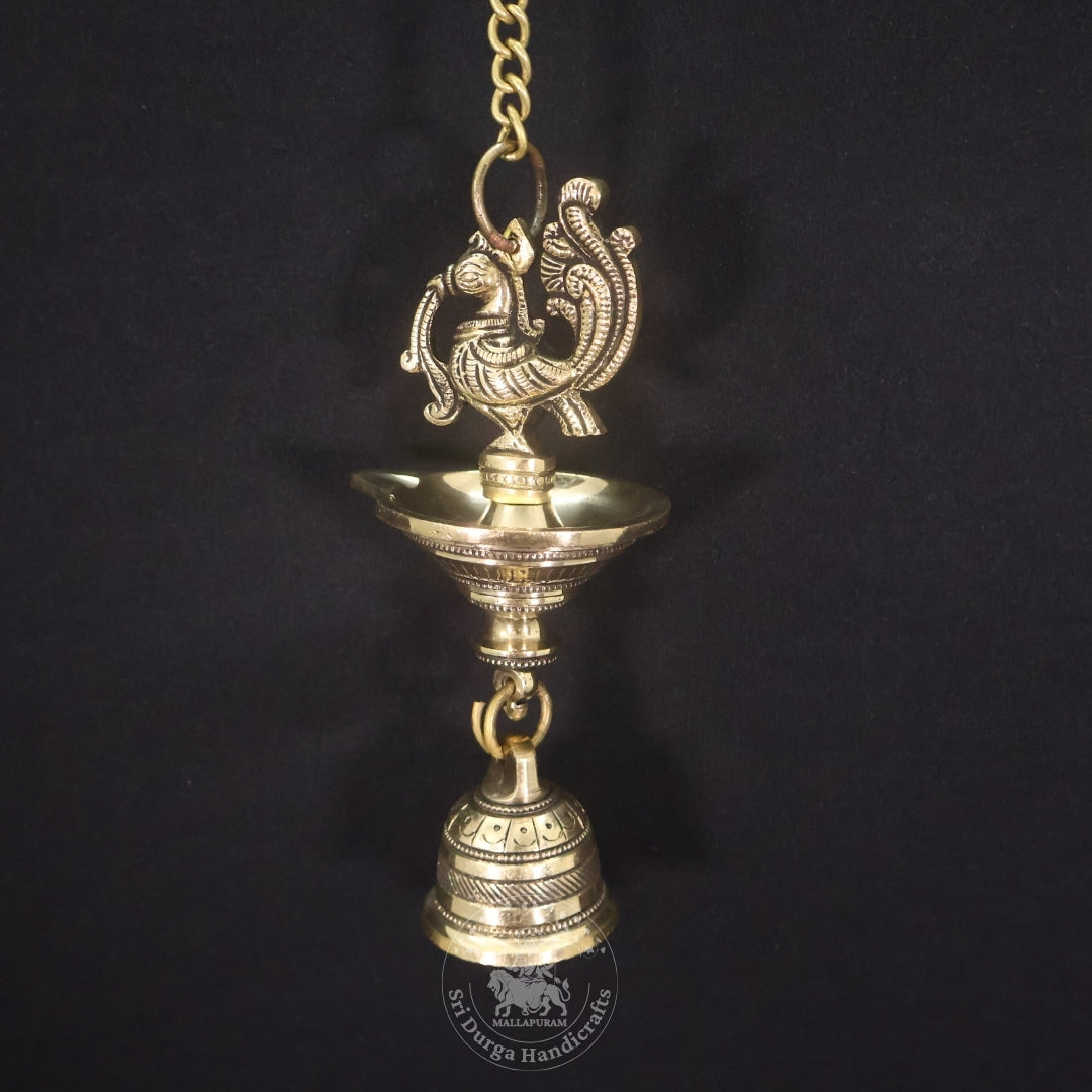 6" Inch Brass Annam Saravilakku Hanging with Bell