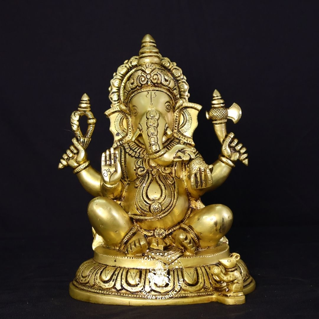 11" Inch Brass New Ganesh Idol