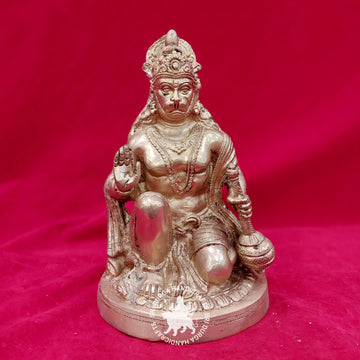 Brass Abaya Hanuman 9 inch Idol Sitting Posture