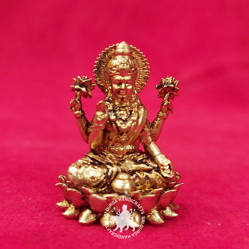 Brass Lakshmi with Wealth Pot Miniature Idol