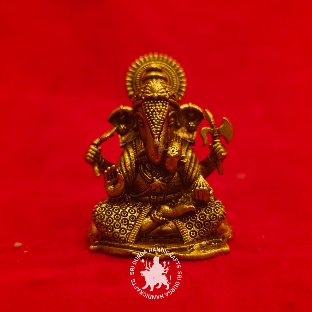 2 inch Brass Ganesh Miniature Idol