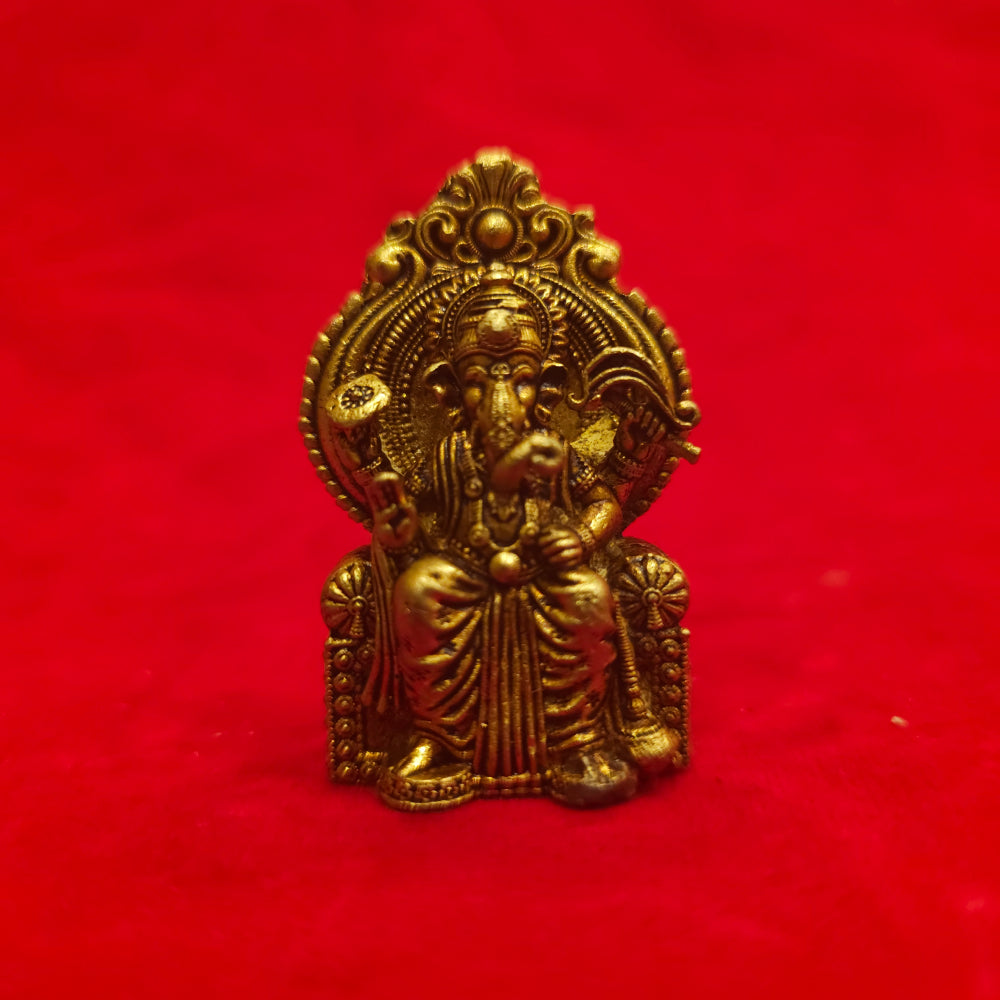 2 inch Brass Simmasanam Ganesh Idol