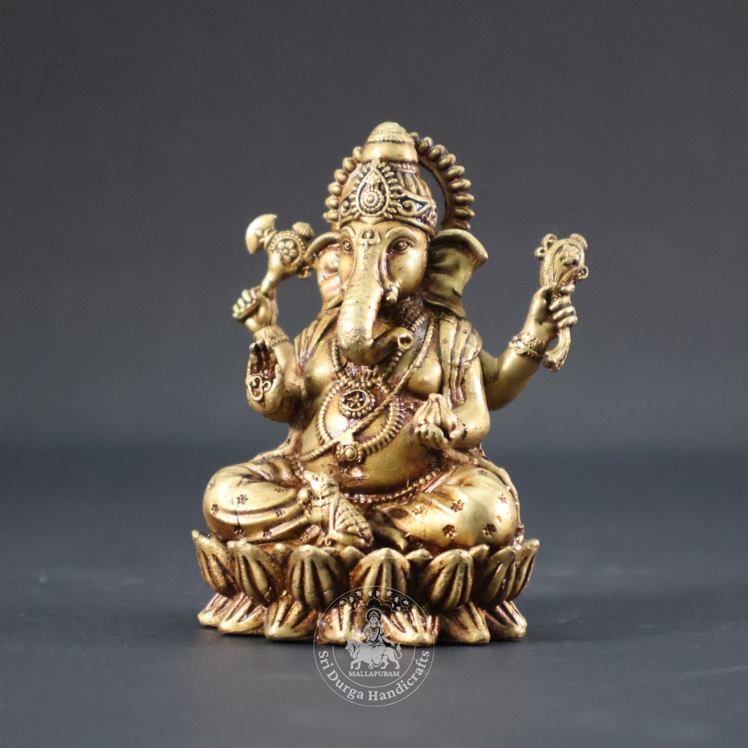 3" Inch Brass Kamal Ganesh