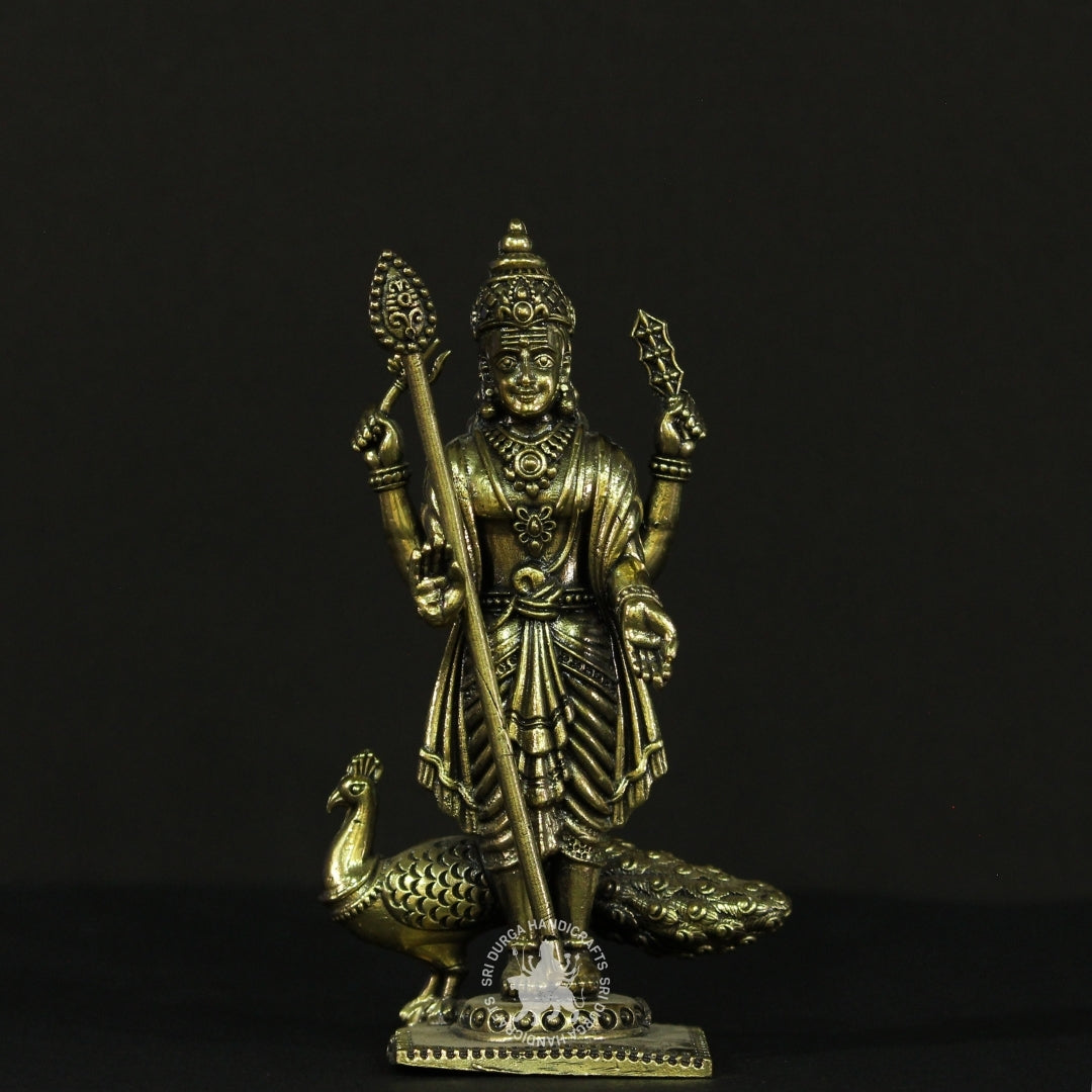 6" Brass Murugar in Black Finish