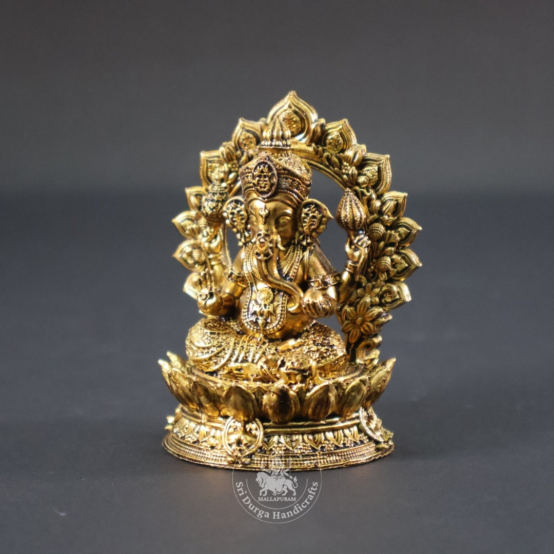 3" Inch Brass Frame Ganesh