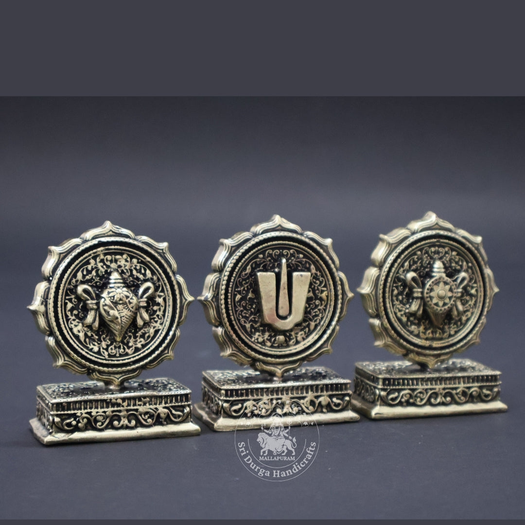 2" Inch Brass Sangu & Chakaram & Namam