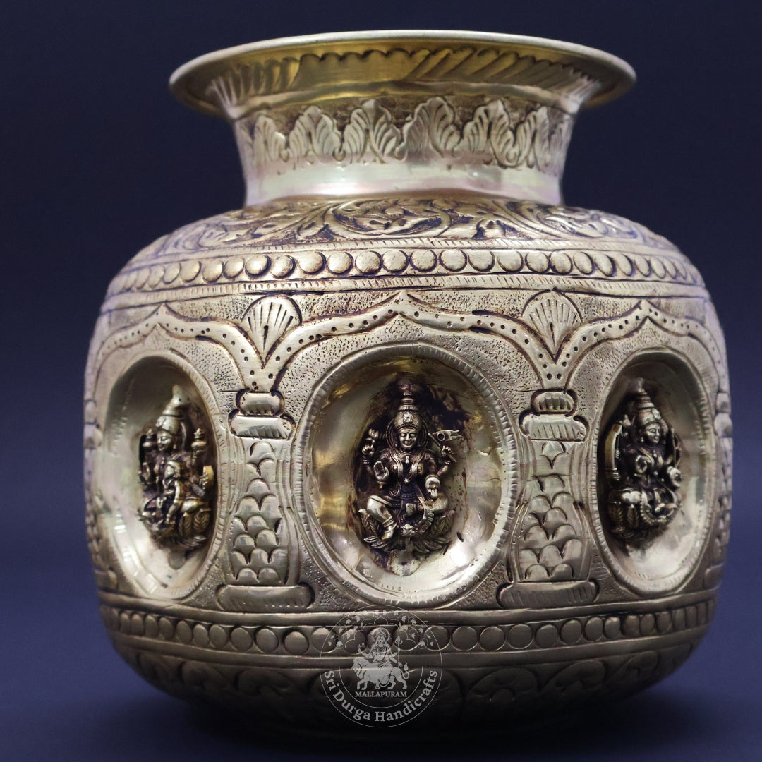 7" Inch Brass Astalakshmi Chombu (Inner)
