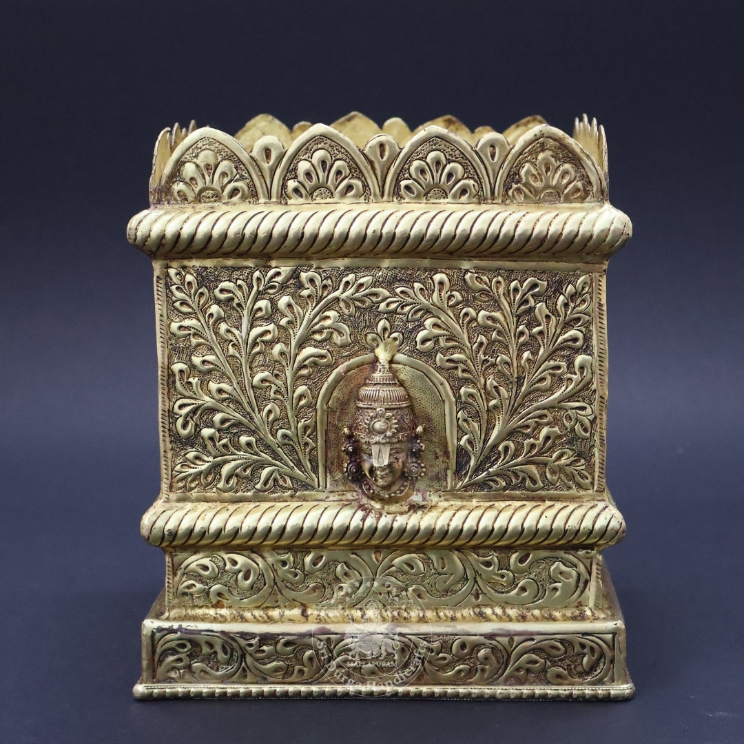 8" Inch Brass Astalakshmi SQI Tulasi Pot