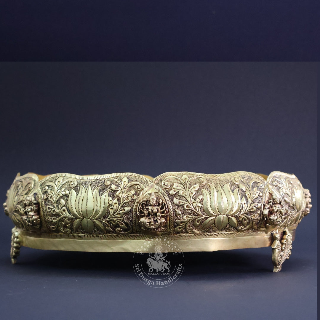 4" Inch Astalakshmi Uruli Brass