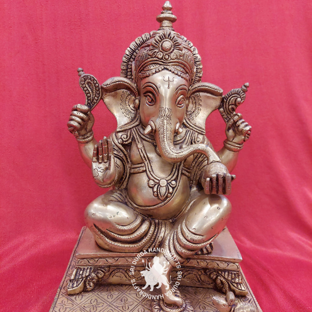 Brass Double Chowki Ganesh