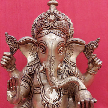 Brass Double Chowki Ganesh