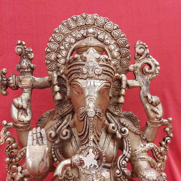 Lotus Ganesh - Brass Idol