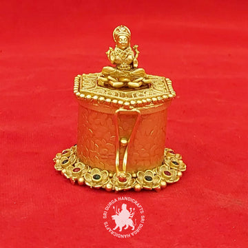 German Silver Stone Lakshmi Kumkum Box