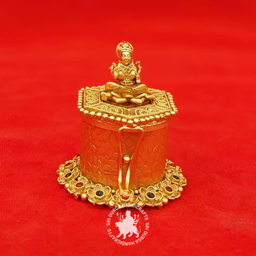 German Silver Stone Lakshmi Kumkum Box