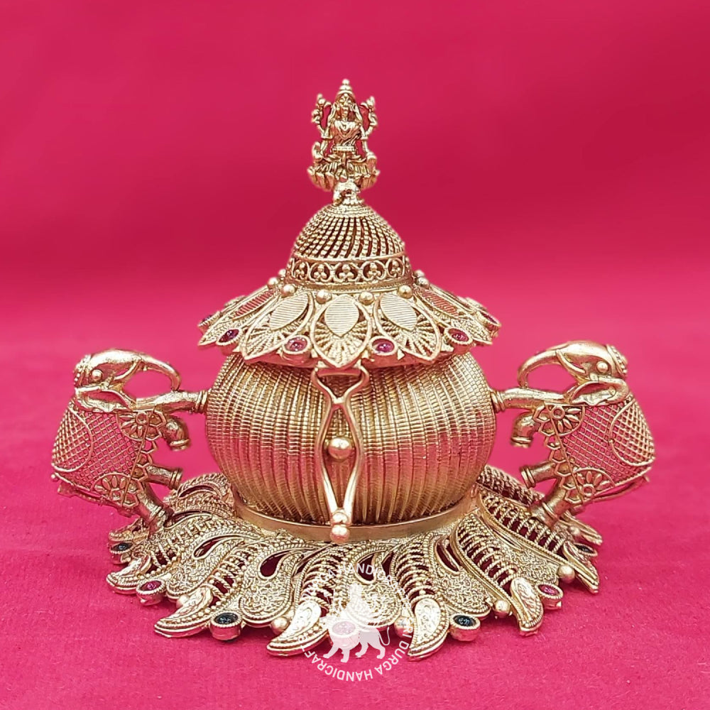 German Silver Gajalakshmi Kumkum Box – Sri Durga Handicrafts