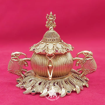 German Silver Gajalakshmi Kumkum Box