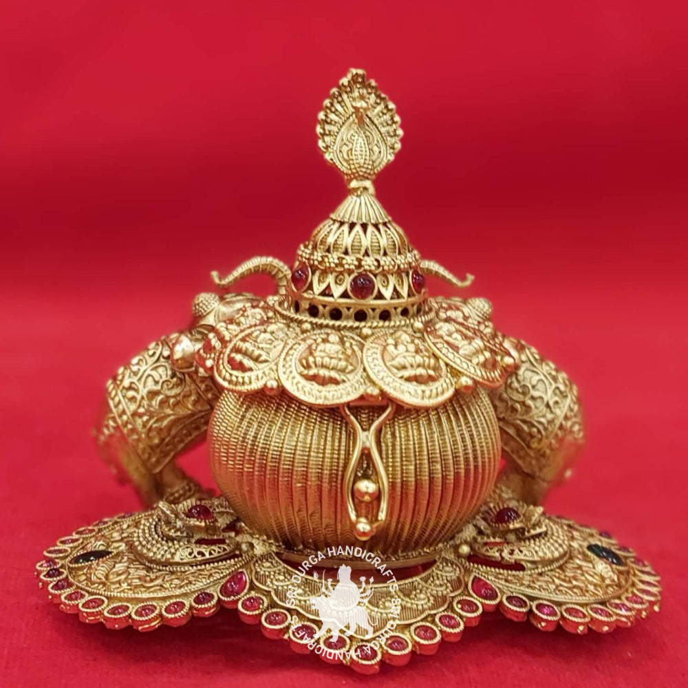 German Silver Astalakshmi Kumkum Box