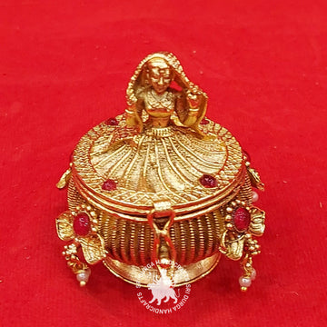 German Silver Ghoomar Lady Kumkum Gift Box