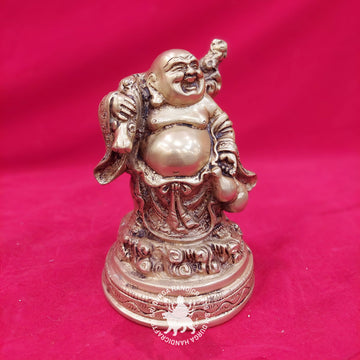 7 inch Brass Happy Buddha Idol