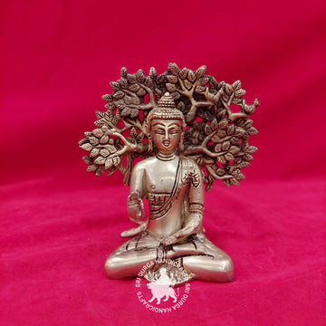 7 inch Brass Tree Buddha Idol