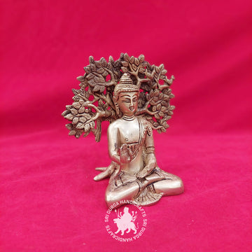 7 inch Brass Tree Buddha Idol