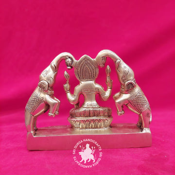 7 inch Brass Gajalakshmi Idol