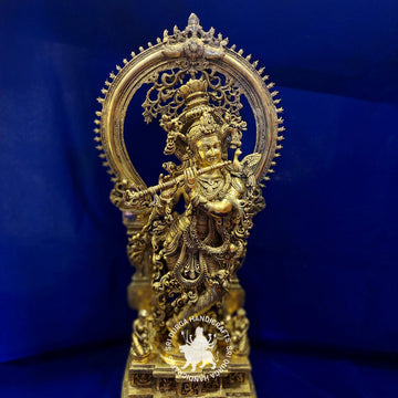 32 inch Brass Frame Krishnar Idol