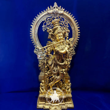 32 inch Brass Frame Krishnar Idol