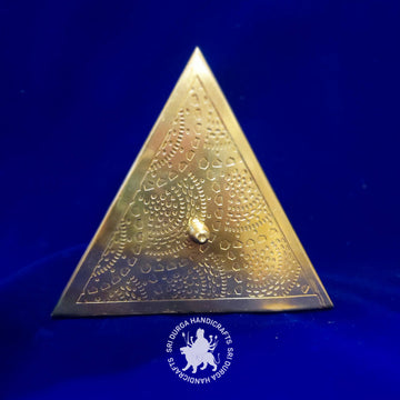 2 inch Brass Triangle Masala Box Round Inner (2781) Gift Item