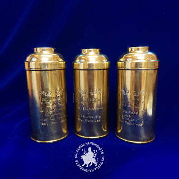 8.5 inch Brass Round Sugar Box Large Set (2624ABC) Gift Item