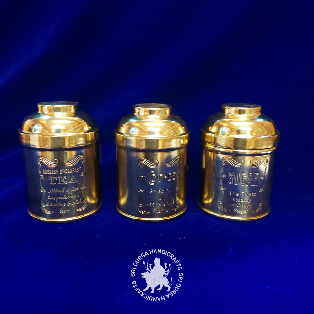 5.5 inch Brass Round Sugar Box Small Set (2625ABC) Gift Item