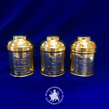 5.5 inch Brass Round Sugar Box Small Set (2625ABC) Gift Item