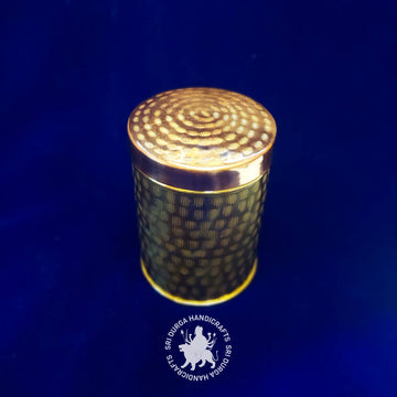 7 inch Brass Round Hammered Box (2611B) Gift Item